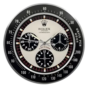 Rolex Daytona Paul Newman Wall Clock Black Logo-RCW Front