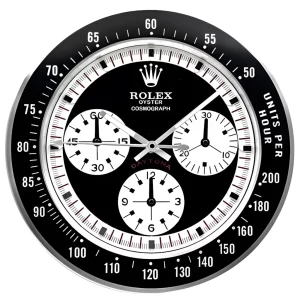 Rolex Daytona Paul Newman Wall Clock White Logo-RWC Front