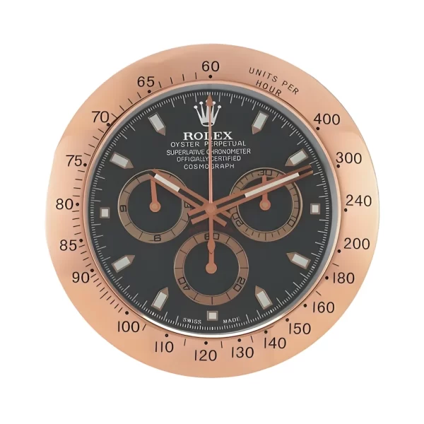 Daytona Wall Clock | Rose Gold And Black