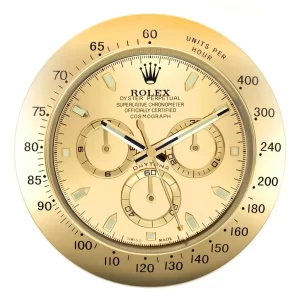 Rolex Daytona Wall Clock All Gold-RWC Front