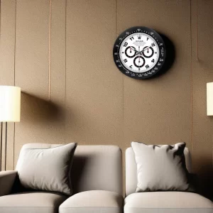 Rolex Daytona Wall Clock Black And White Digital dial-RWC On Wall