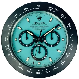 Rolex Daytona Wall Clock Black Tiffany Style-RWC front