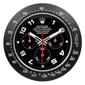 Rolex Daytona Wall Clock Black and red Dial-RWC Front