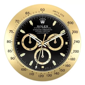 Rolex Daytona Wall Clock Gold and Black-RCW Front