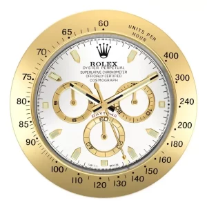 Rolex Daytona Wall Clock Gold and white-RWC front