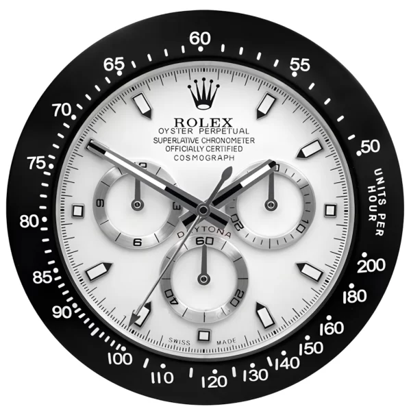 Daytona Wall Clock | Black And White Style