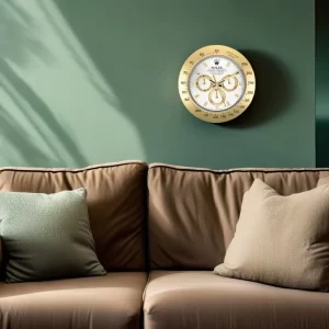 Rolex Daytona wall clock gold and white-RWC On Wall