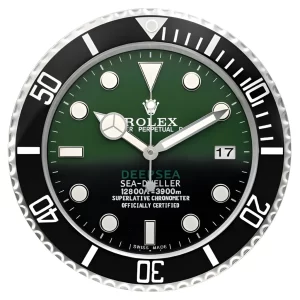 Rolex Deepsea Wall Clock Black And Green Sea-Dweller Style-RWC Front