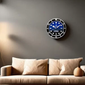 Rolex Deepsea Wall Clock | Black And Blue Sea-Dweller Style-RWC On Wall