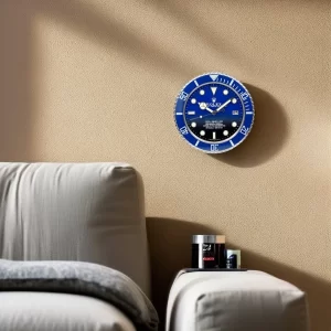 Rolex Deepsea Wall Clock Blue Sea-Dweller Style On Wall