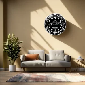 Rolex GMT Master II Wall Clock Black and Silver Style-RWC On Wall