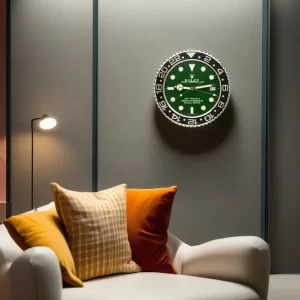 Rolex GMT Master II Wall Clock Gold and Green Style-RWC On Wall