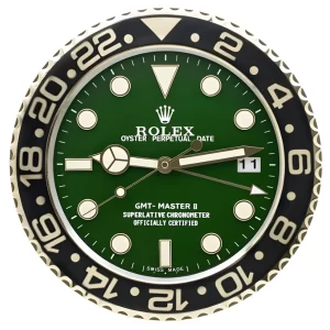 Rolex GMT Master II Wall Clock Gold and Green Style-RWC Front