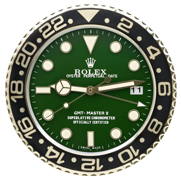 GMT Master II Wall Clock | Gold and Green Style