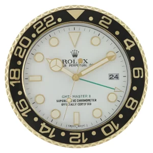 Rolex GMT Master II Wall Clock Gold and White Style-RWC Front