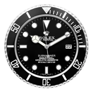 Rolex Submariner Wall Clock Black Style-RWC Front