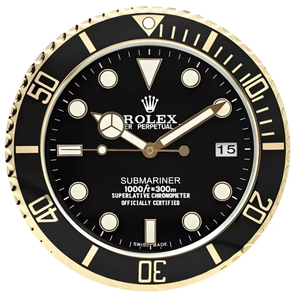 Submariner Wall Clock | Black and Gold style