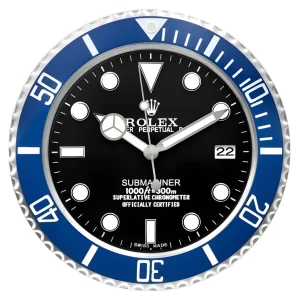 Rolex Submariner Wall Clock Blue And Black Style-RWC Front