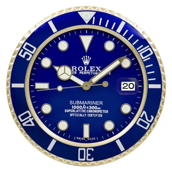 Submariner Wall Clock | Blue and Gold style