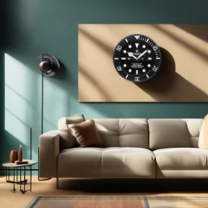 Rolex Submariner Wall Clock Full Black Style-RWC On Wall