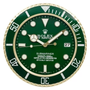 Rolex Submariner Wall Clock Hulk in Gold style-RWC Front