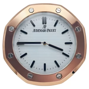 Audemars Piguet Royal Oak Wall Clock Rose Gold And White-RWC Front