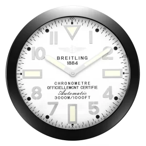 Breitling Superocean Wall Clock Black And White Style-RWC Front