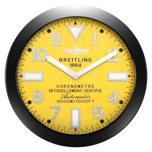 Breitling Superocean Wall Clock Black And Yellow Style-RWC Front