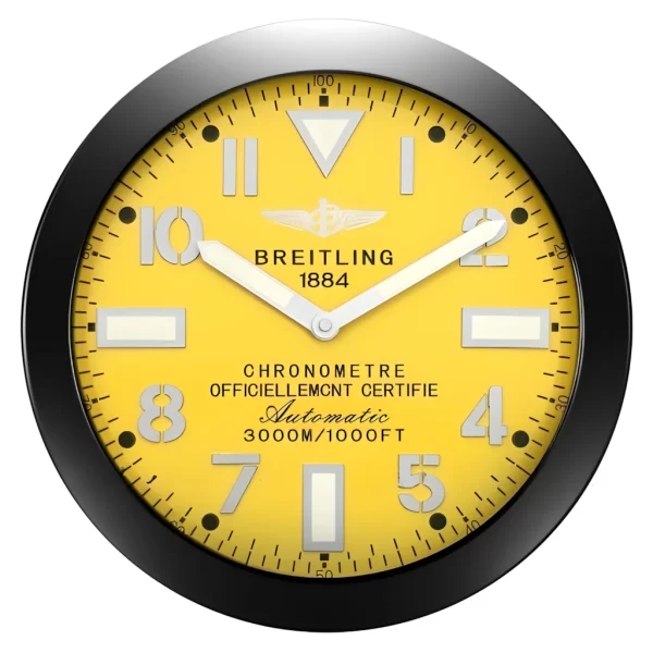 Superocean Wall Clock | Black And Yellow Style