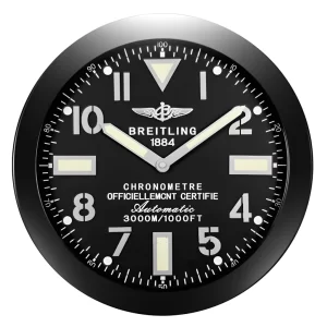 Breitling Superocean Wall Clock Full Black Style-RWC Front