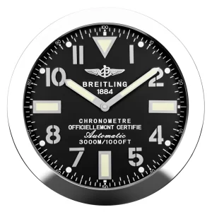 Breitling Superocean Wall Clock Silver And Black Style-RWC Front