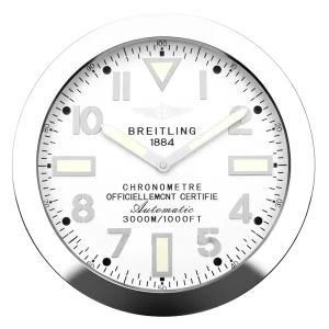 Breitling Superocean Wall Clock Silver And White Style-RWC Front