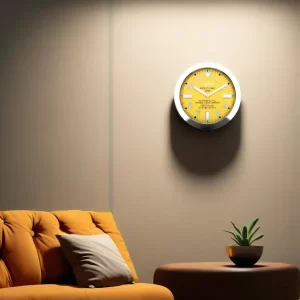 Breitling Superocean Wall Clock Silver And Yellow Style-RWC On Wall