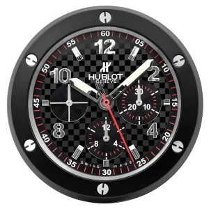 Hublot Big Bang Wall Clock Carbon Fibre Dial All Black-RWC Front