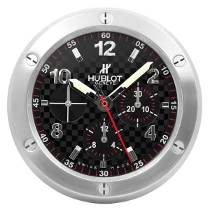 Hublot Big Bang Wall Clock Carbon Fibre Dial Silver And Black-RWC Front