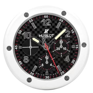 Hublot Big Bang Wall Clock Carbon Fibre Dial White And Black-RWC Front