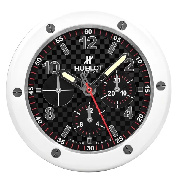 Big Bang Wall Clock | Carbon Fibre Dial White And Black