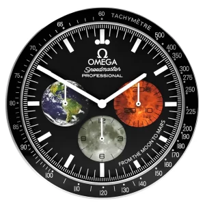 Omega Speedmaster Moonwatch Wall Clock Moon And Mars-RWC Front