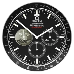 Omega Speedmaster Wall clock 40th Anniversary Silver Style-RWC Front