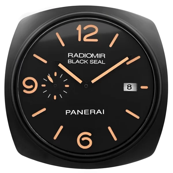 Radiomir Wall Clock | Black And Orange Dial