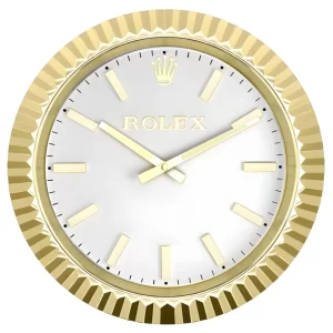 Rolex Date-Just Wall Clock Golden With Luminous Dial Style-RWC Front