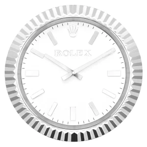 Rolex Date-Just Wall Clock Silver Style-RWC Front