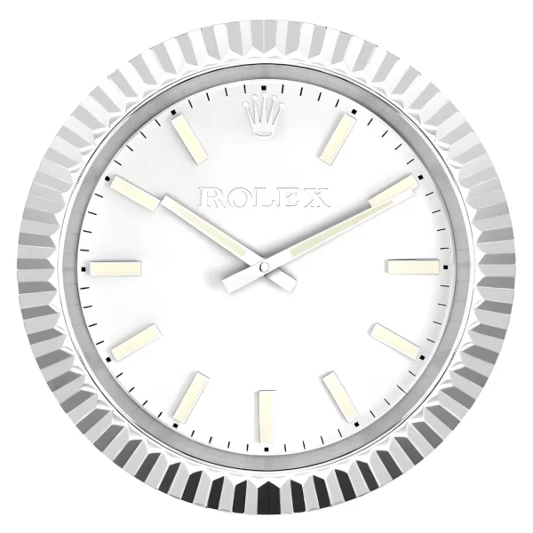 Date-Just Wall Clock | Silver With Luminous Dial Style