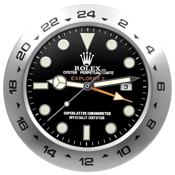 Explorer II Wall Clock | Silver And Black Style