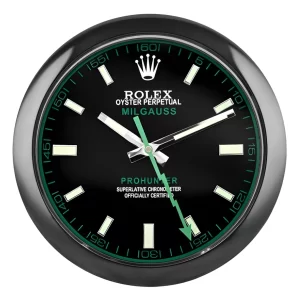 Rolex Milgauss Wall Clock Black And Green Dial-RWC Front