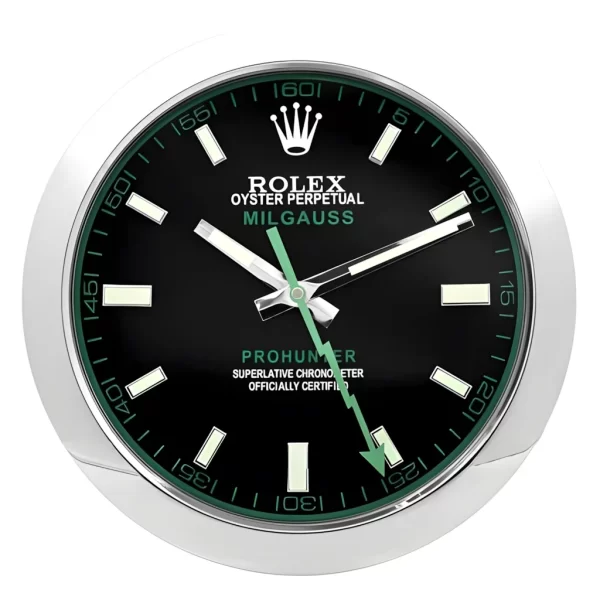 Milgauss Wall Clock | Silver And Black Style