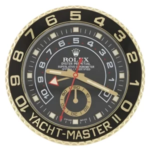 Rolex Yachtmaster II Wall Clock Black And Gold Style-RWC Front