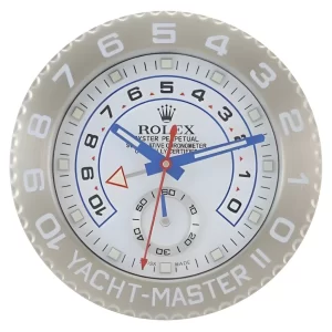 Rolex Yachtmaster II Wall Clock Silver and White Style-RWC Front