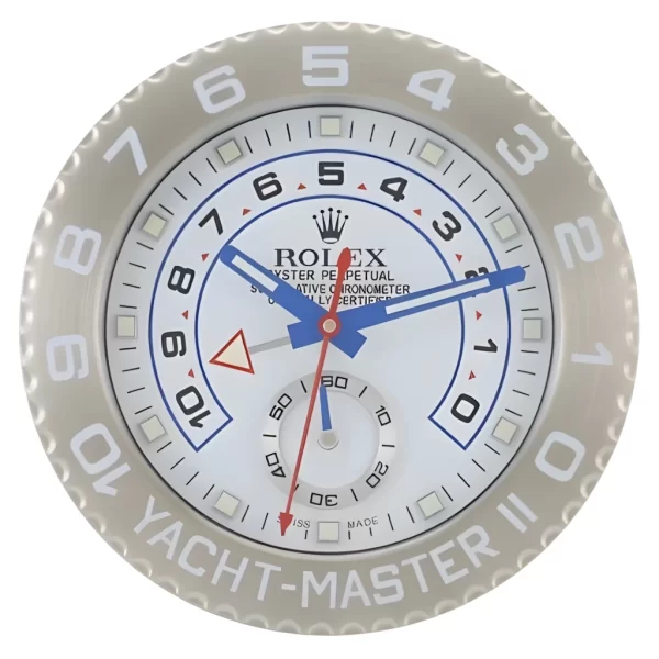 Yachtmaster II Wall Clock | Silver and White Style